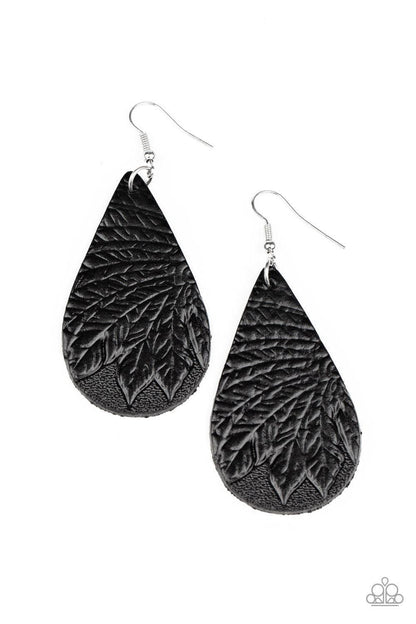 Paparazzi Accessories - Everyone Remain Palm! - Black Earrings - Bling by JessieK