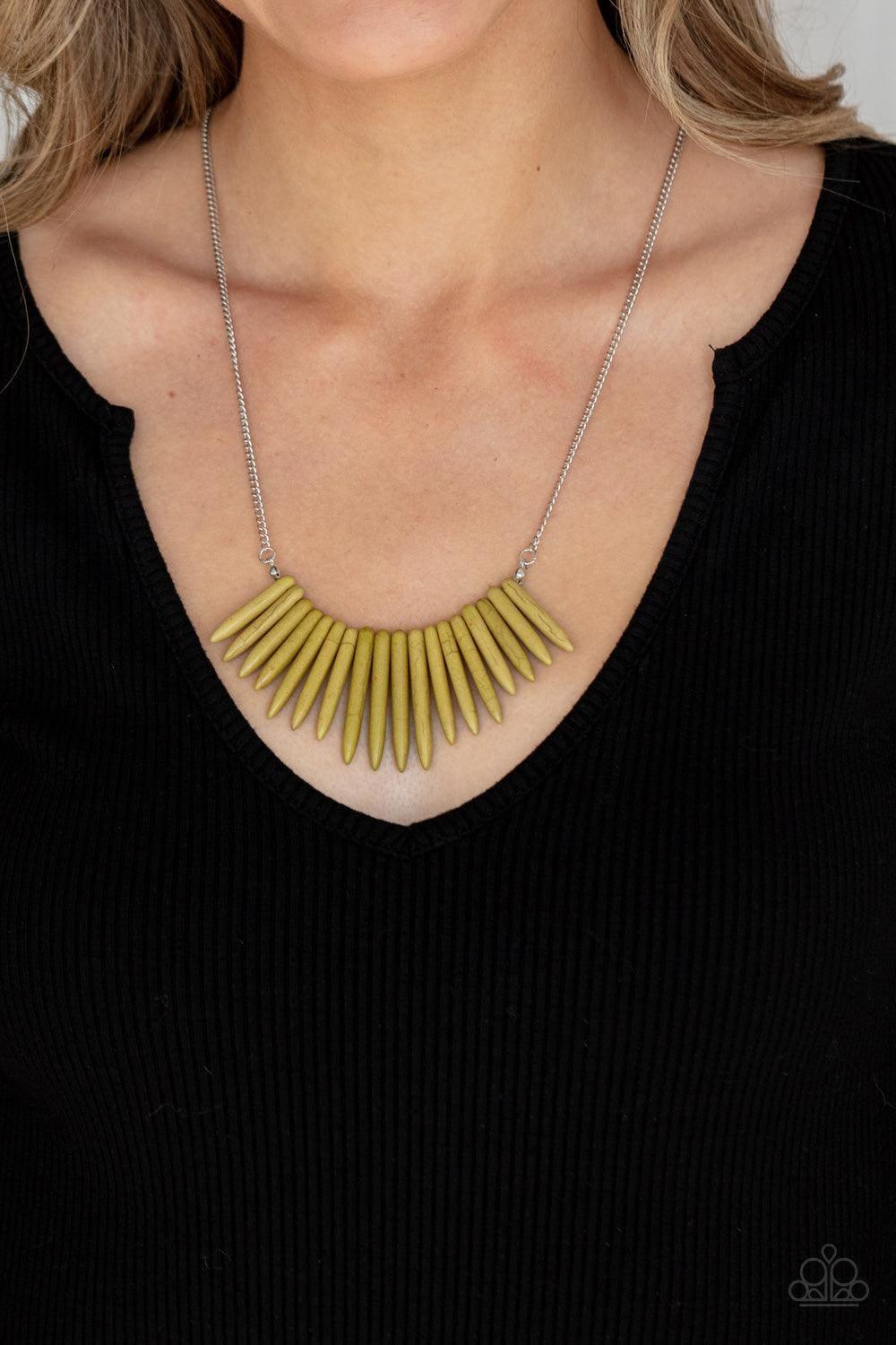 Paparazzi Accessories - Exotic Edge - Green Necklace - Bling by JessieK