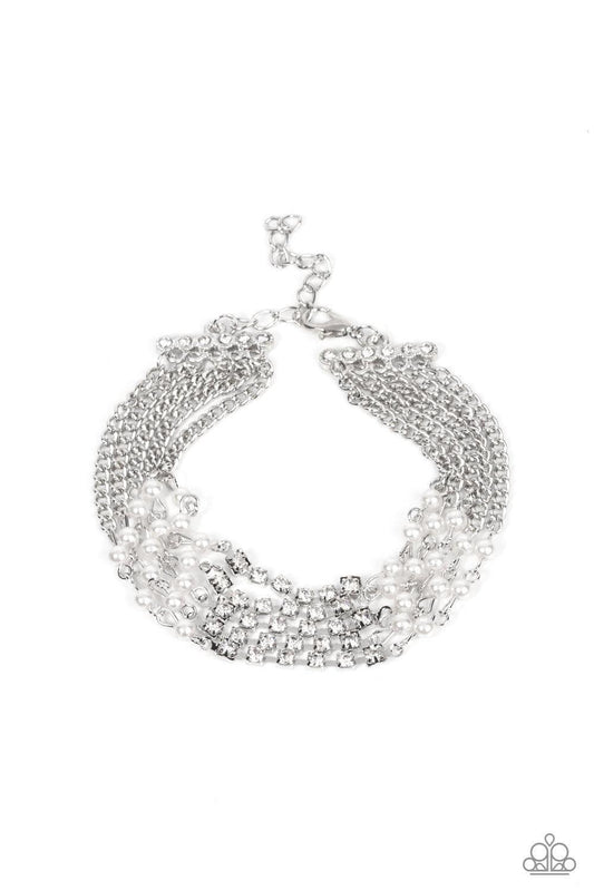 Paparazzi Accessories - Experienced In Elegance - White Bracelet - Bling by JessieK