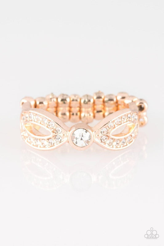 Paparazzi Accessories - Extra Side Of Elegance - Rose Gold Ring - Bling by JessieK