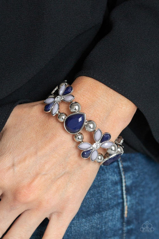 Paparazzi Accessories - Fabulously Flourishing - Blue Bracelet - Bling by JessieK