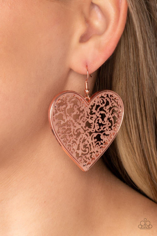 Paparazzi Accessories - Fairest In The Land - Copper Earrings - Bling by JessieK