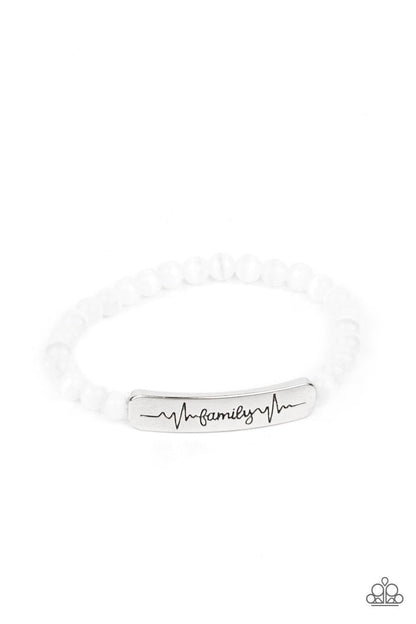 Paparazzi Accessories - Family Is Forever - White Bracelet - Bling by JessieK