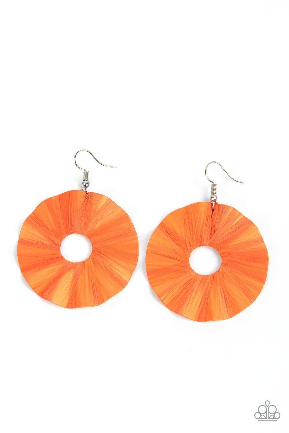 Paparazzi Accessories - Fan The Breeze - Orange Earrings - Bling by JessieK