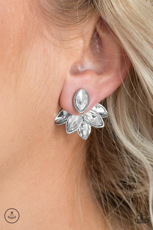 Paparazzi Accessories - Fanciest Of Them All - White Earrings - Bling by JessieK