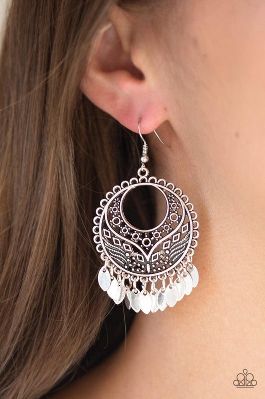 Paparazzi Accessories - Far Off Horizons - Silver Earrings - Bling by JessieK