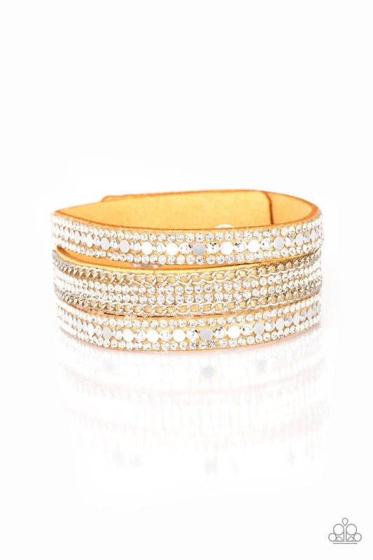 Paparazzi Accessories - Fashion Fanatic - Yellow Snap Bracelet - Bling by JessieK