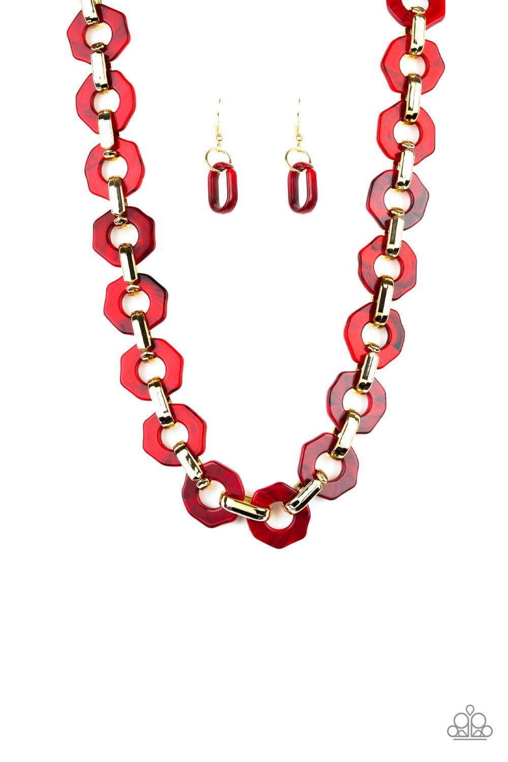 Paparazzi Accessories - Fashionista Fever - Red Necklace - Bling by JessieK