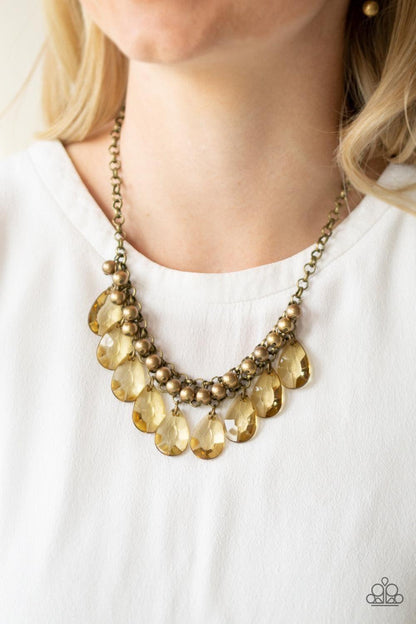 Paparazzi Accessories - Fashionista Flair - Brass Necklace - Bling by JessieK