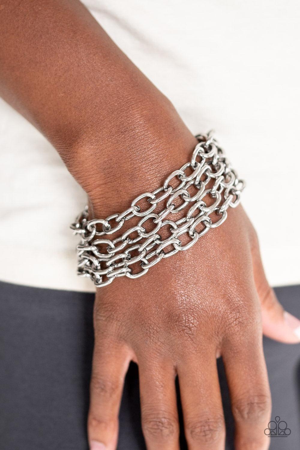 Paparazzi Accessories - Fast Ball - Silver Bracelet - Bling by JessieK