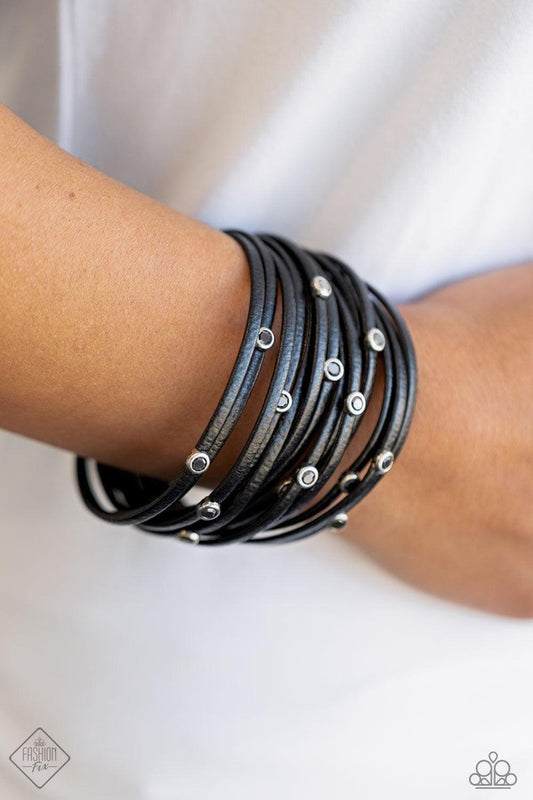 Paparazzi Accessories - Fearlessly Layered - Black Bracelet - Bling by JessieK