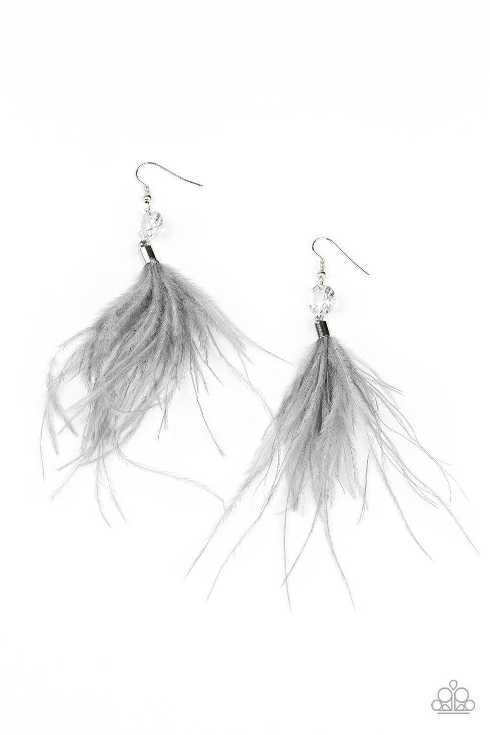 Paparazzi Accessories - Feathered Flamboyance - Silver Earrings - Bling by JessieK