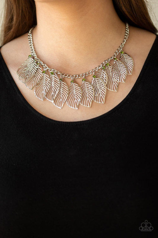 Paparazzi Accessories - Feathery Foliage - Green Necklace - Bling by JessieK