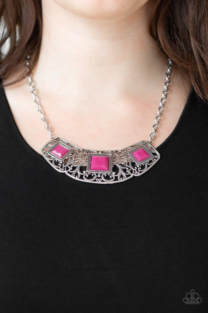 Paparazzi Accessories - Feeling Inde-pendant - Pink Necklace - Bling by JessieK