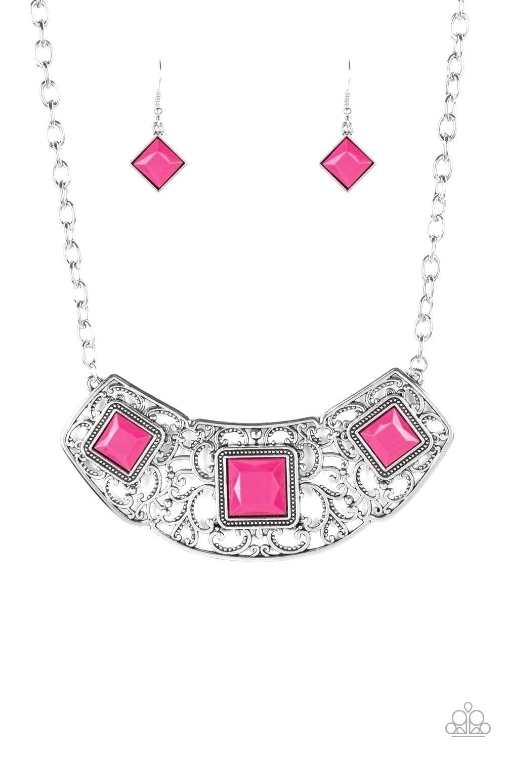 Paparazzi Accessories - Feeling Inde-pendant - Pink Necklace - Bling by JessieK