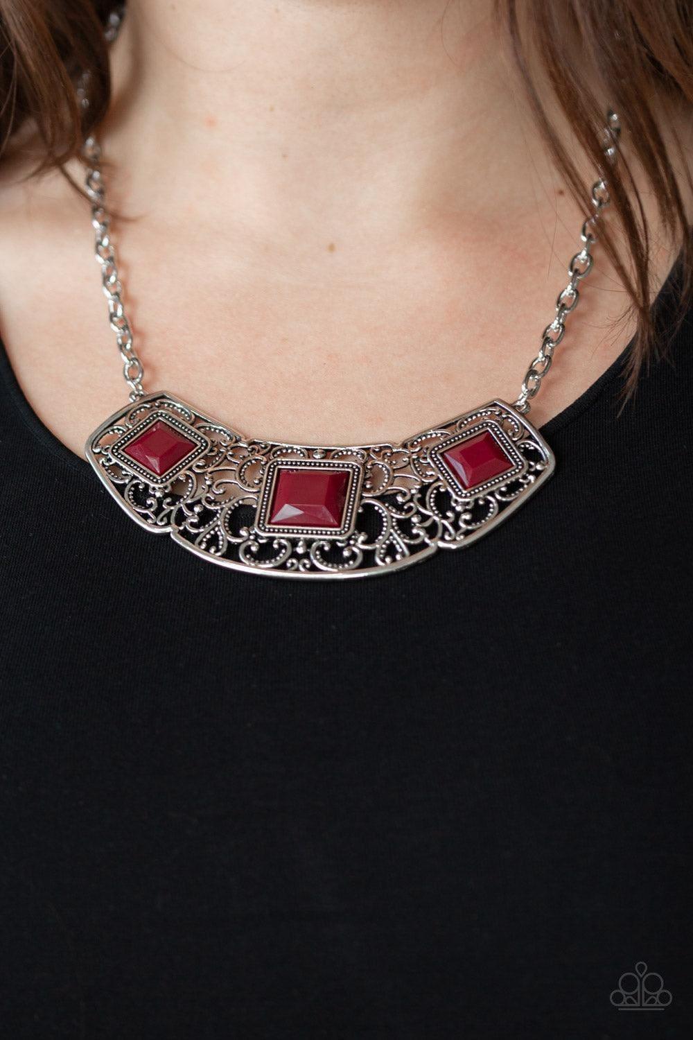 Paparazzi Accessories - Feeling Inde-pendant - Red Necklace - Bling by JessieK
