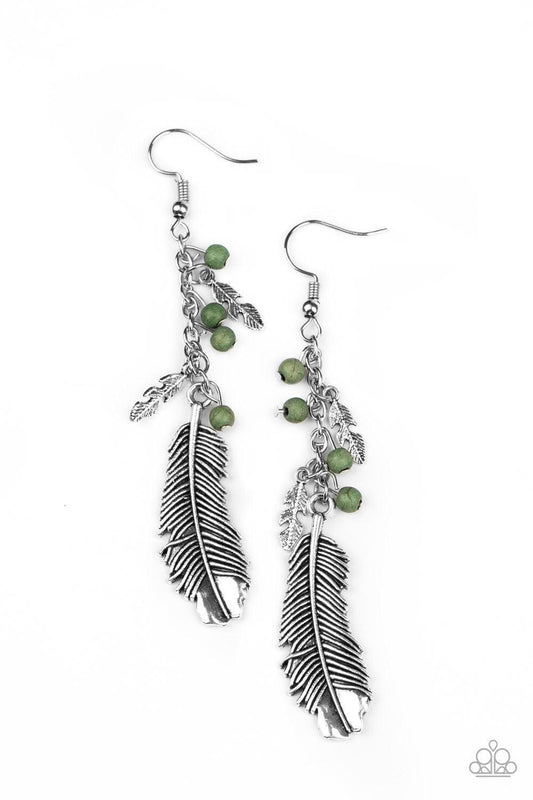 Paparazzi Accessories - Find Your Flock - Green Earrings - Bling by JessieK