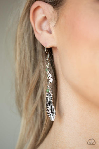 Paparazzi Accessories - Find Your Flock - Green Earrings - Bling by JessieK