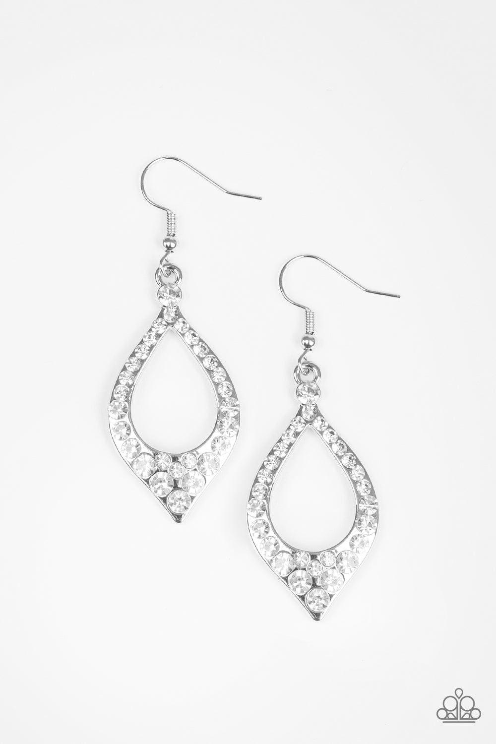 Paparazzi Accessories - Finest First Lady - White Earrings - Bling by JessieK