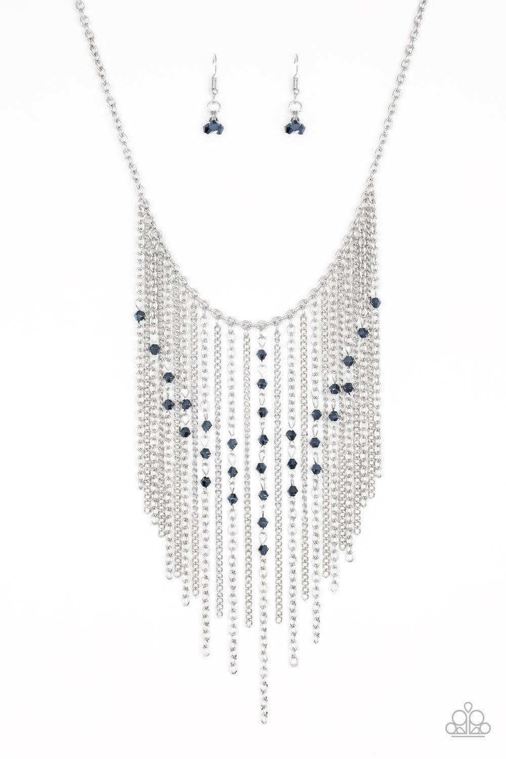 Paparazzi Accessories - First Class Fringe - Blue Necklace - Bling by JessieK