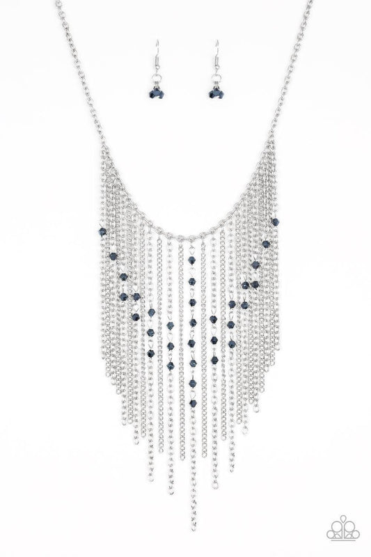 Paparazzi Accessories - First Class Fringe - Blue Necklace - Bling by JessieK