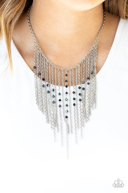 Paparazzi Accessories - First Class Fringe - Blue Necklace - Bling by JessieK