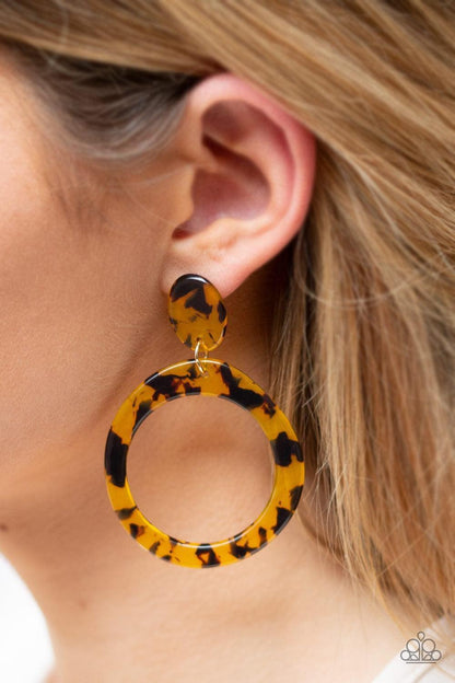 Paparazzi Accessories - Fish Out Of Water - Yellow Earrings - Bling by JessieK