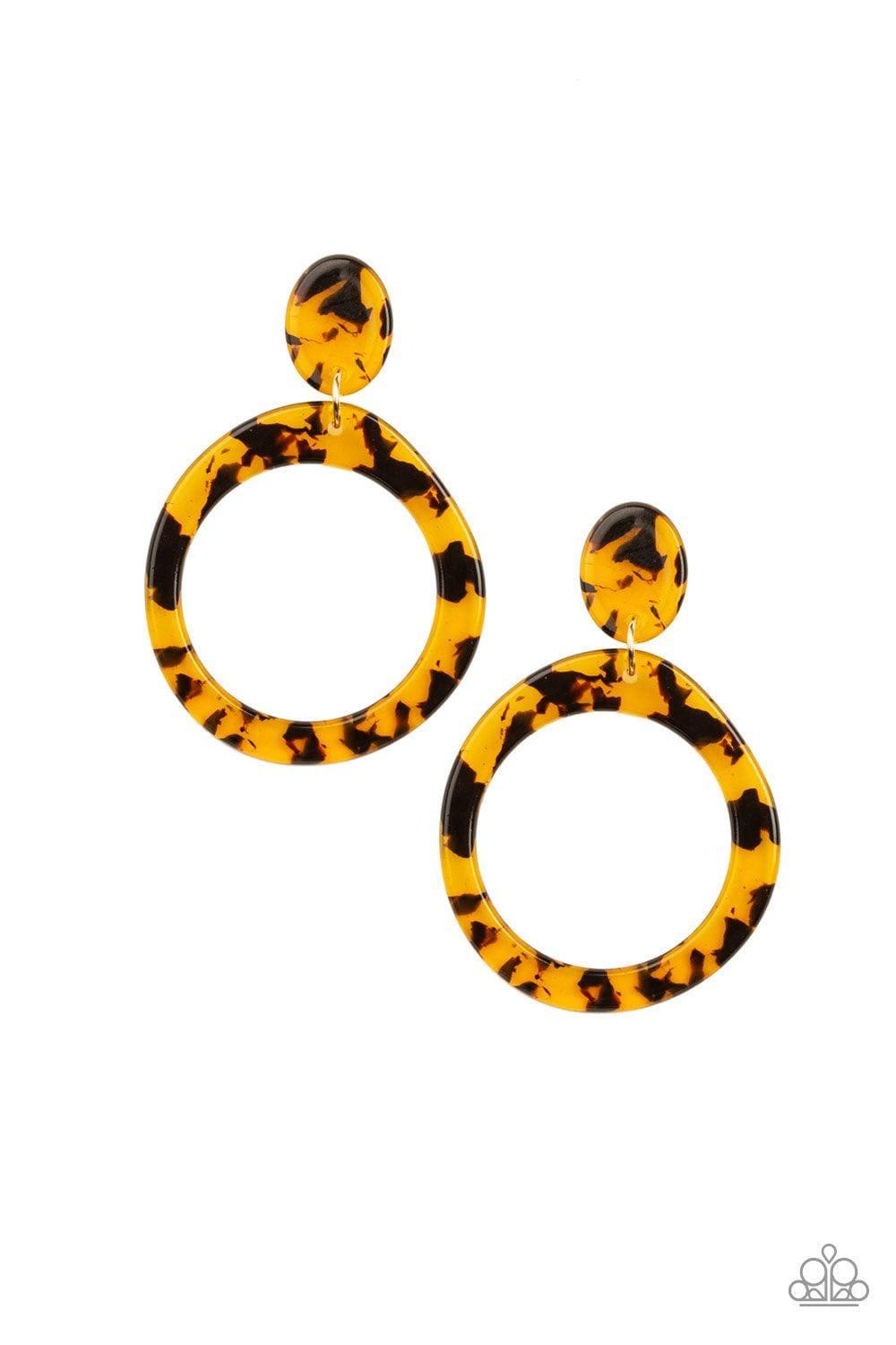 Paparazzi Accessories - Fish Out Of Water - Yellow Earrings - Bling by JessieK
