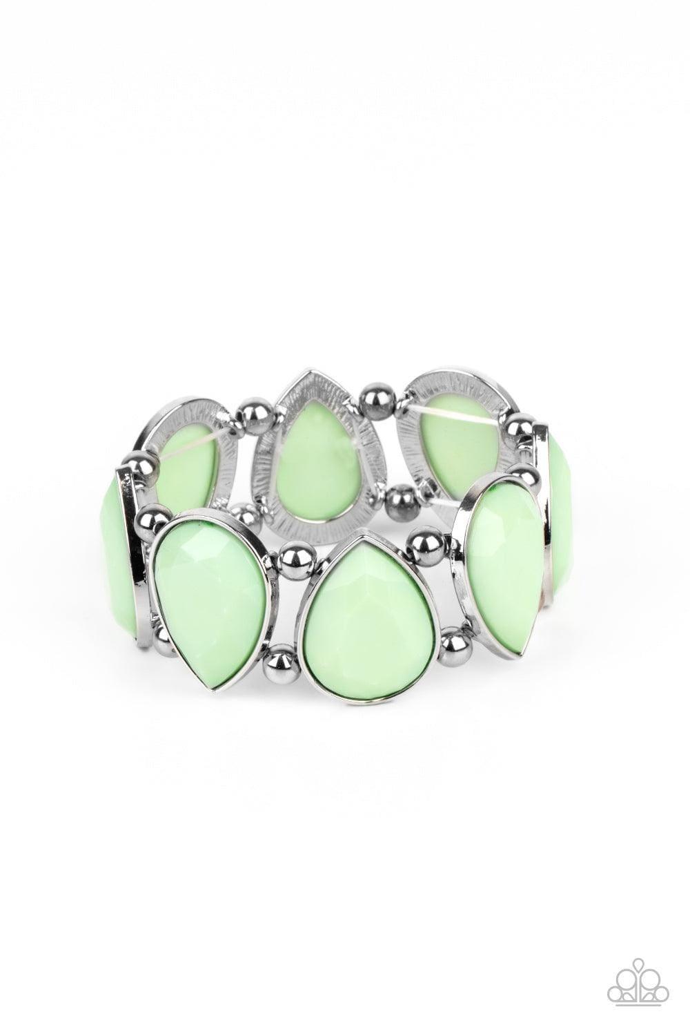 Paparazzi Accessories - Flamboyant Tease - Green Bracelet - Bling by JessieK