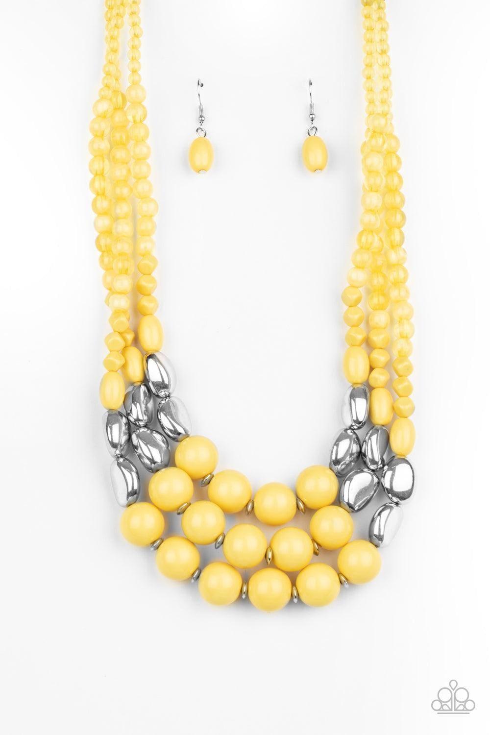 Paparazzi Accessories - Flamingo Flamboyance - Yellow Necklace - Bling by JessieK