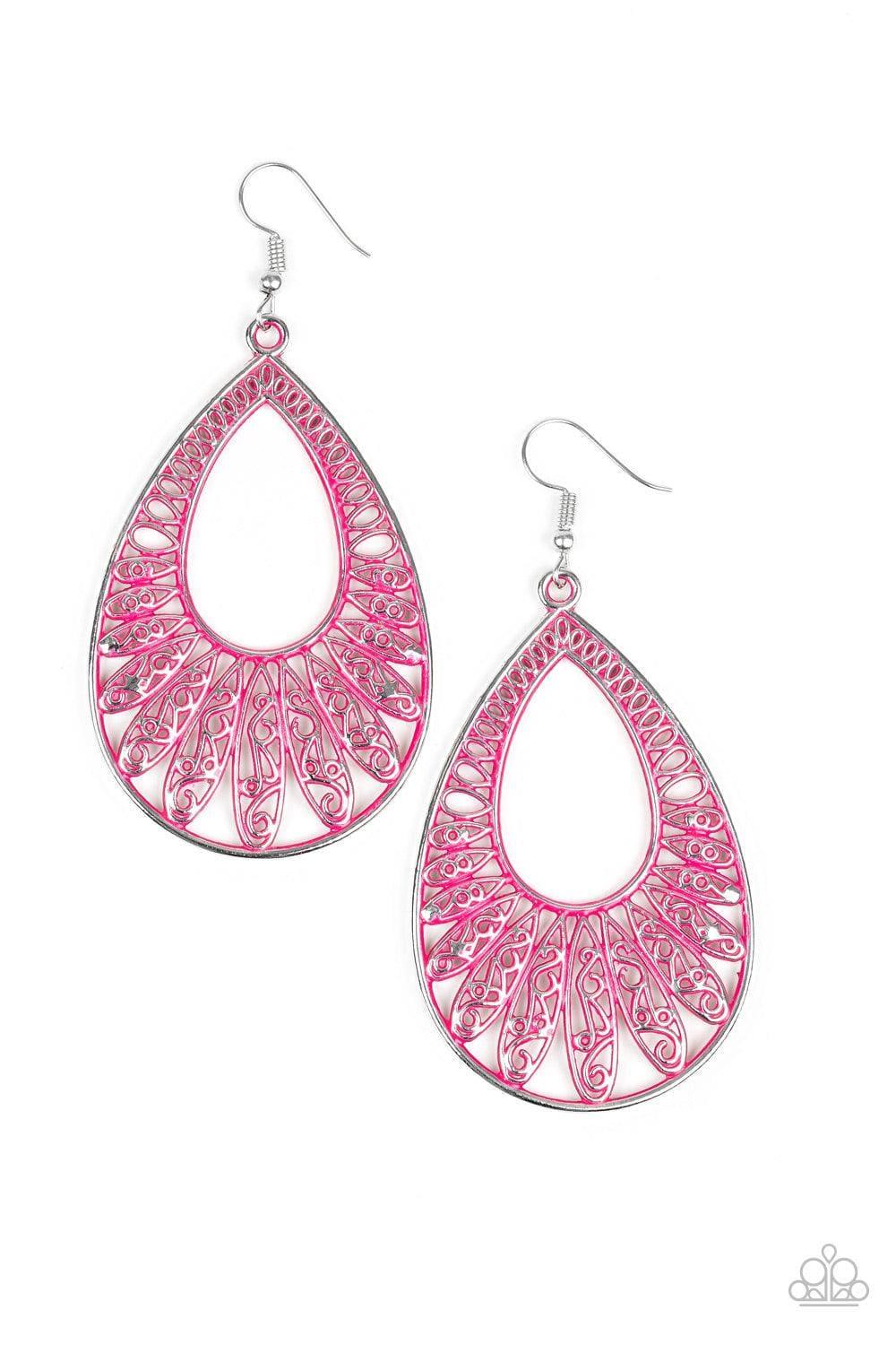 Paparazzi Accessories - Flamingo Flamenco - Pink Earrings - Bling by JessieK