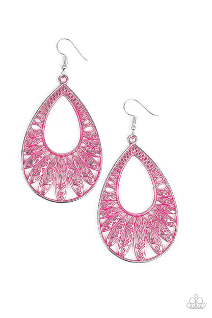 Paparazzi Accessories - Flamingo Flamenco - Pink Earrings - Bling by JessieK