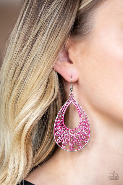 Paparazzi Accessories - Flamingo Flamenco - Pink Earrings - Bling by JessieK