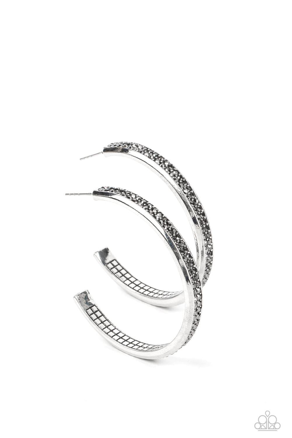 Paparazzi Accessories - Flash Freeze - Silver Hoop Earrings - Bling by JessieK