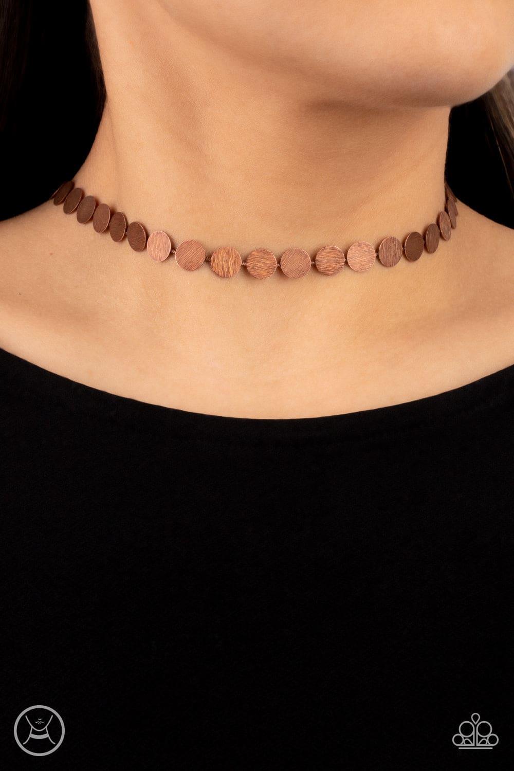 Paparazzi Accessories - Flash Mob Flicker - Copper Choker Necklace - Bling by JessieK