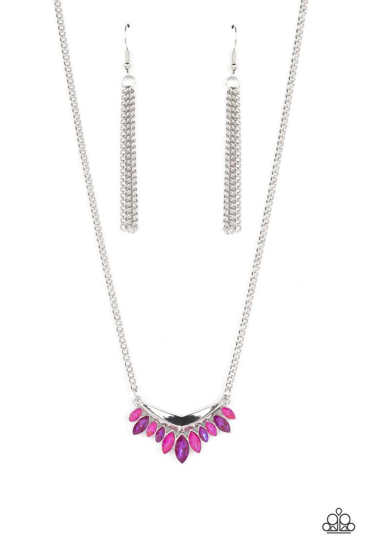 Paparazzi Accessories - Flash of Fringe - Pink Necklace - Bling by JessieK