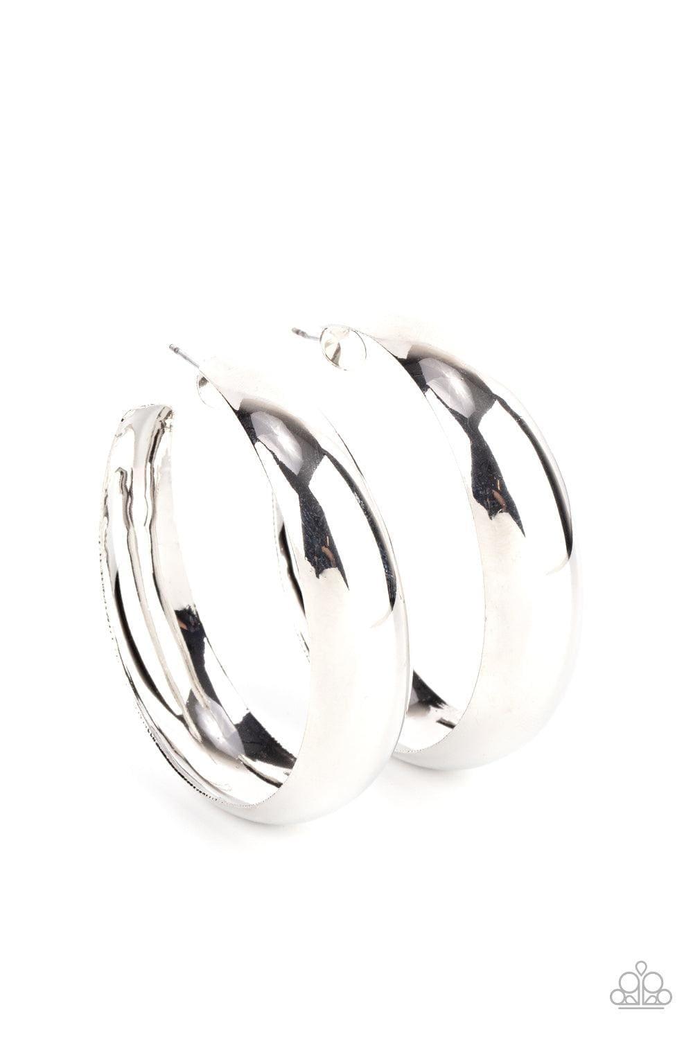 Paparazzi Accessories - Flat Out Flawless - Silver Hoop Earrings - Bling by JessieK