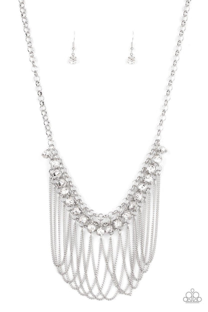 Paparazzi Accessories - Flaunt Your Fringe - White Necklace - Bling by JessieK