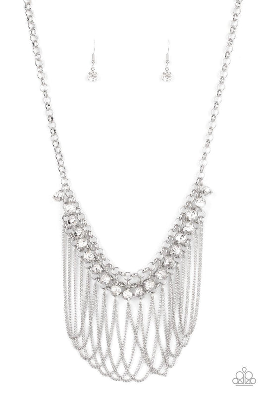 Paparazzi Accessories - Flaunt Your Fringe - White Necklace - Bling by JessieK