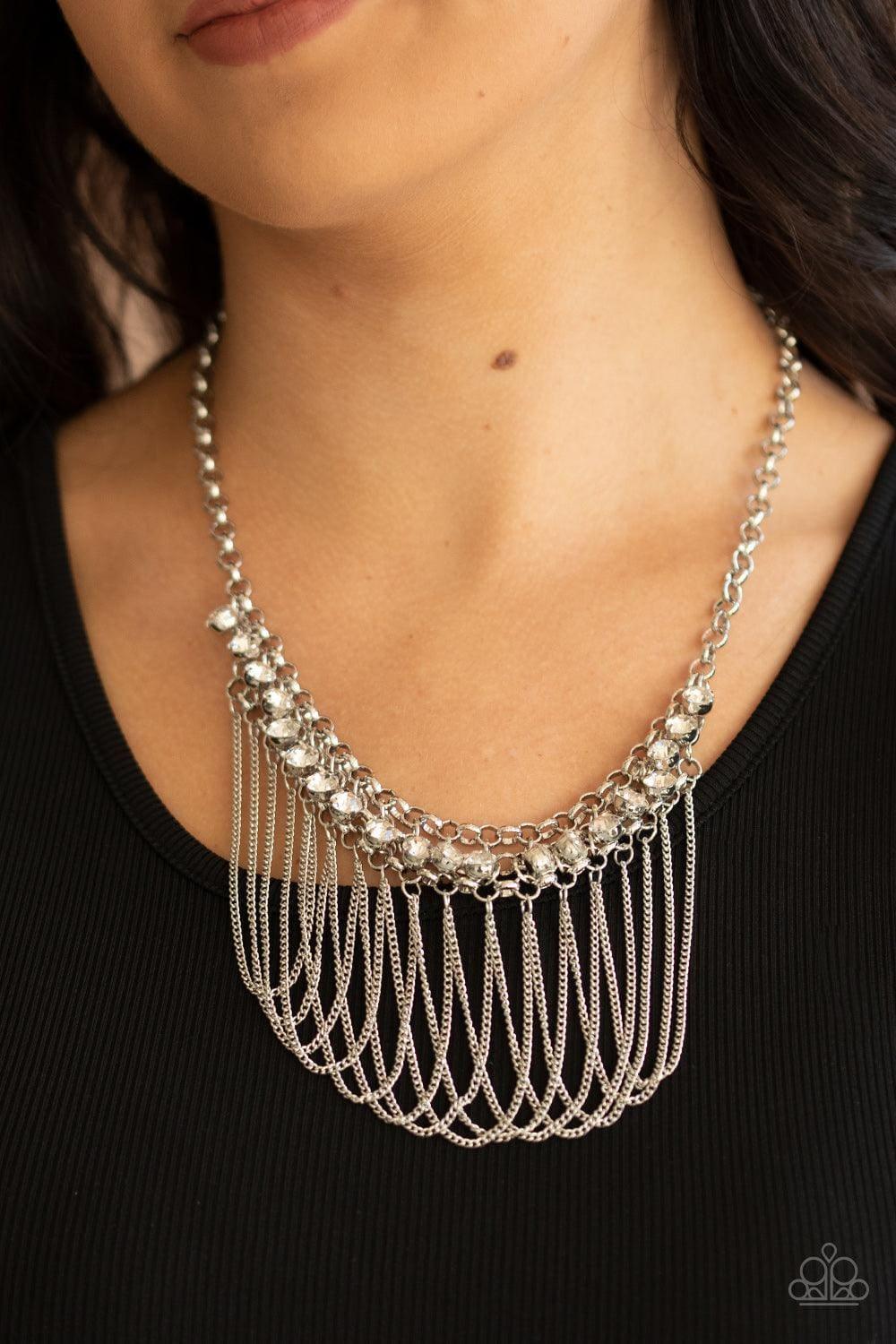 Paparazzi Accessories - Flaunt Your Fringe - White Necklace - Bling by JessieK