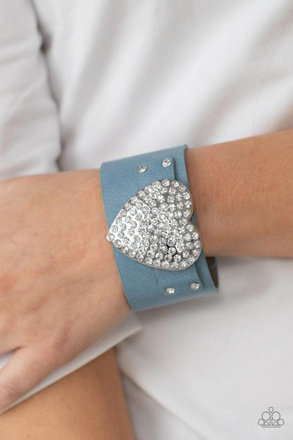 Paparazzi Accessories - Flauntable Flirt - Blue Bracelet - Bling by JessieK