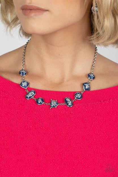 Paparazzi Accessories - Fleek And Flecked - Blue Necklace - Bling by JessieK