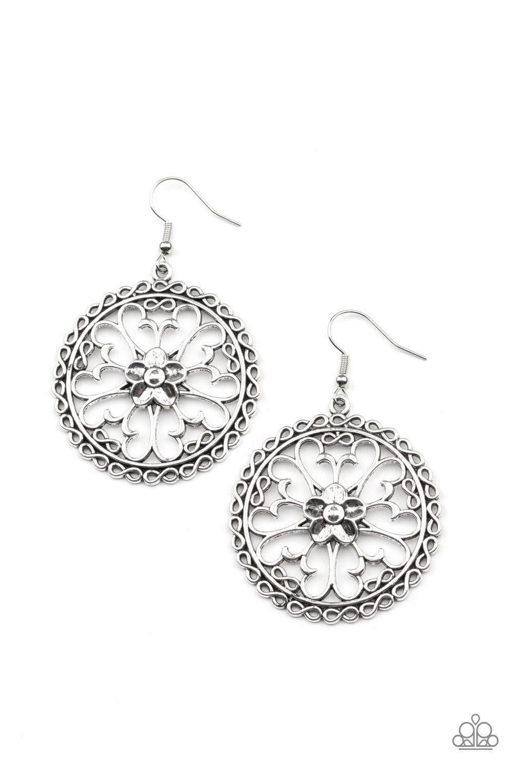 Paparazzi Accessories - Floral Fortunes - Silver Earrings - Bling by JessieK