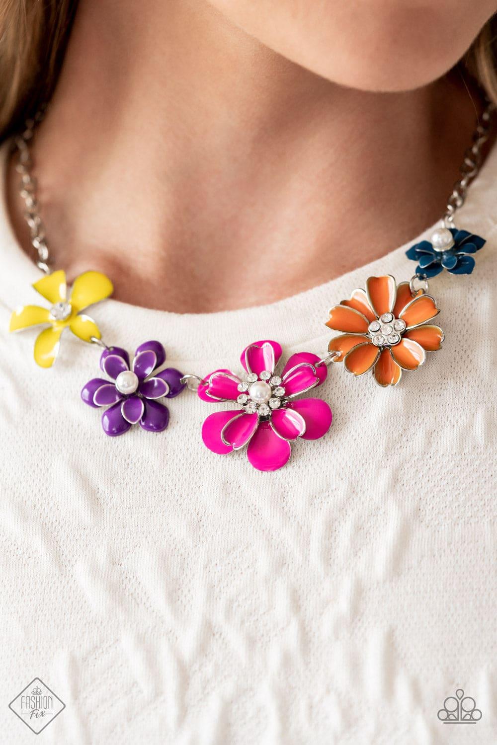 Paparazzi flower necklace hot sale