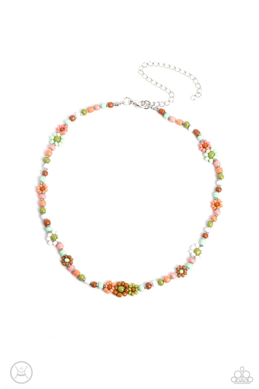 Paparazzi Accessories - Flower Child Flair - Multicolor Gr/mt Choker Necklace - Bling by JessieK