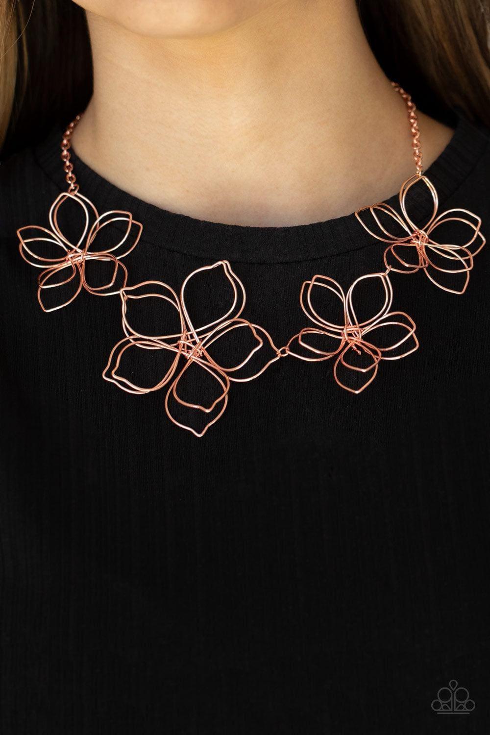 Paparazzi Accessories - Flower Garden Fashionista - Copper Necklace - Bling by JessieK