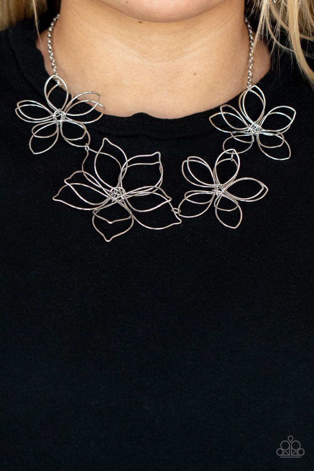 Paparazzi Accessories - Flower Garden Fashionista - Silver Necklace - Bling by JessieK