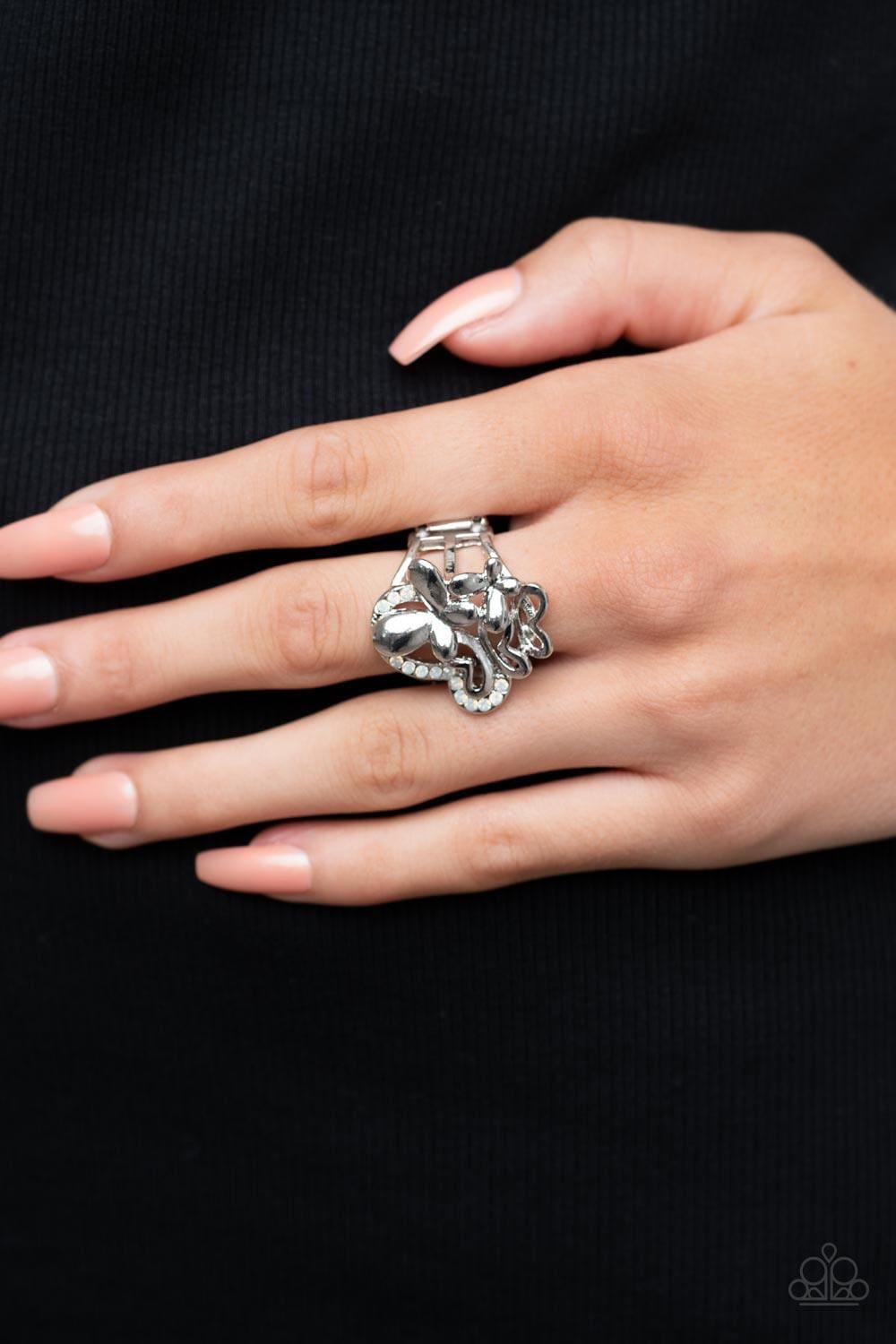 Paparazzi Jewelry Fluttering Flashback White Butterfly Ring Bling By Jessiek Bling by JessieK