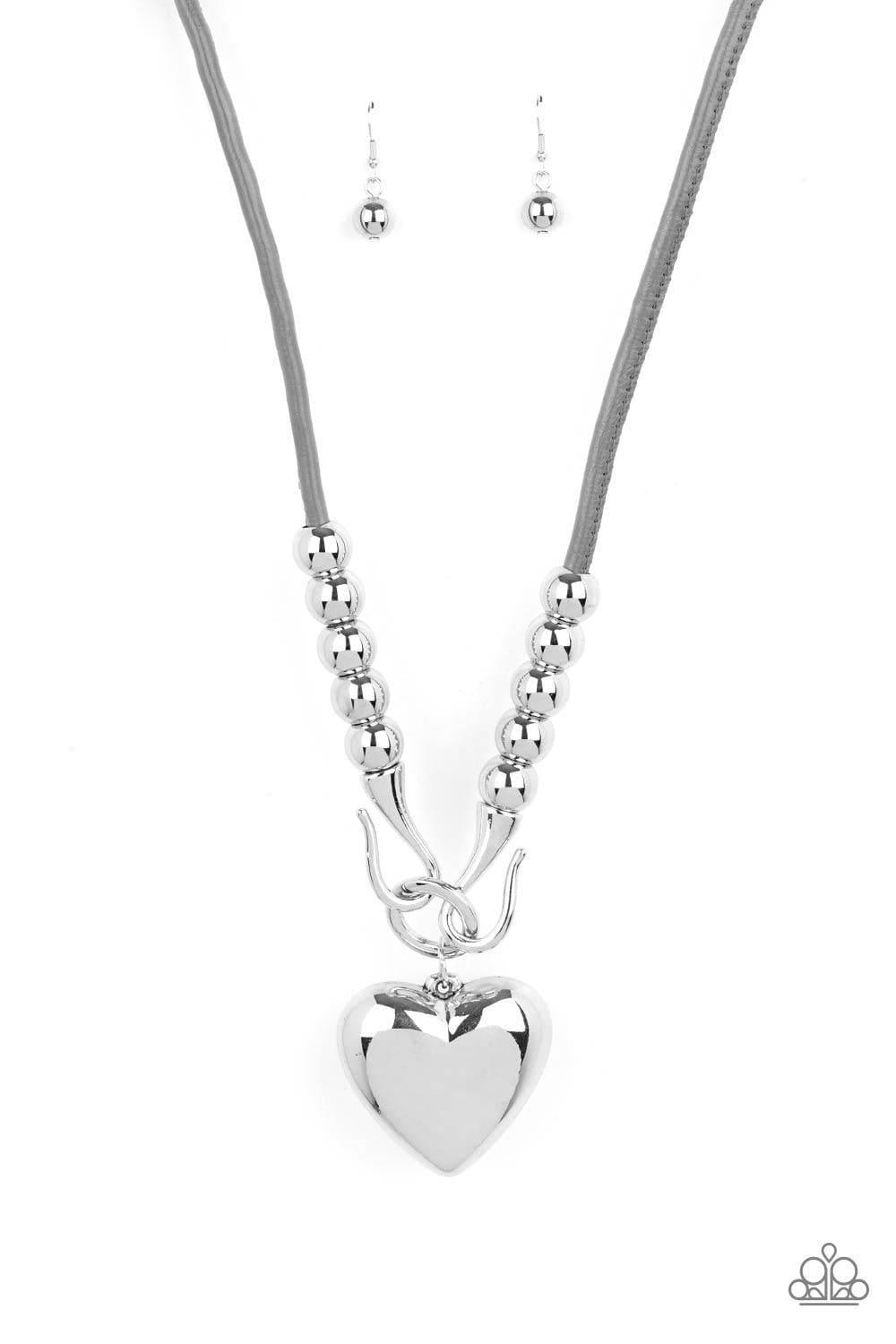 Paparazzi Accessories - Forbidden Love - Silver Necklace - Bling by JessieK