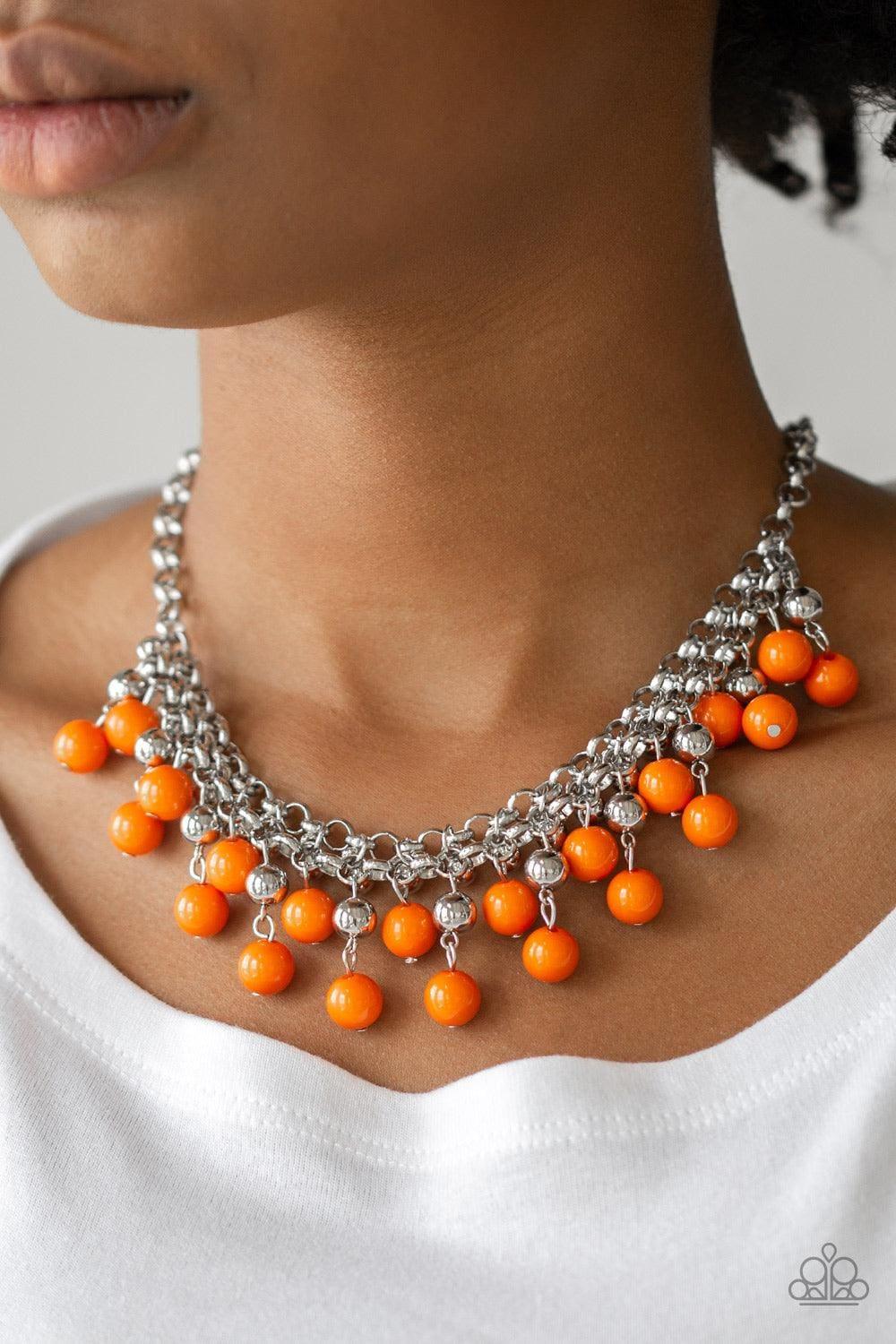 Paparazzi Accessories - Friday Night Fringe - Orange Necklace - Bling by JessieK